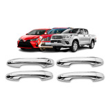 Aplique Kit Maçaneta Hilux 2016 2017 2018 2019 20 4p Cromada