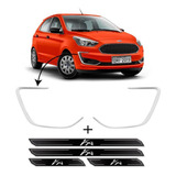 Aplique Para choque Ford Ka 2019 Adesivo Soleira Protetora