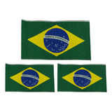 Aplique Patch De Costura Bandeira Brasil Kit 3 Uni Premium