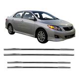 Aplique Pestana Lateral Inferior Inox Corolla 2014 4pçs