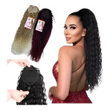 Aplique Rabo De Cavalo Cacheado Afro Fibra Orgânica Premium