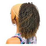 Aplique Rabo De Cavalo Cacheado Coque Afro Puff Orgânico
