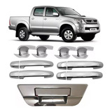 Aplique Retrovisor Maçaneta Hilux Sr Srv Sw4 2005 A 2015 Kit