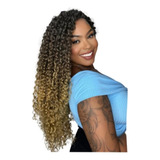 Aplique Tic Tac Cabelo Bio Humano Cacheado Loiro Mel 7telas