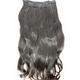 Aplique Tic Tac De Cabelo Humano Natural 60 65cm 100 Gramas