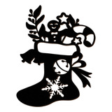 Aplique Vazado Decoração Meia De Natal Mdf Presente Natalino