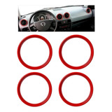 Aplique Vermelho Saida Ar Gol G4 G5 Difusor Vw Jogo 4 Peças