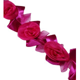 Apliques Flores Rococo Organza Cetim Flores De Tecido Metro
