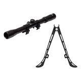 Apoio Carabina Bipe Tático Cbc Rossi Qgk Luneta 4x20 11mm