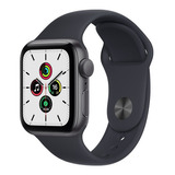 Apple Watch Se gps 40mm Caixa De Alumínio Cinza espacial Pulseira Esportiva Meia noite