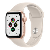 Apple Watch Se gps Cellular 40mm Caixa De Alumínio Dourado Pulseira Esportiva Estelar