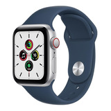 Apple Watch Se gps Cellular 40mm Caixa De Alumínio Prateado Pulseira Esportiva Azul abissal
