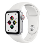 Apple Watch Se  gps   Cellular  40mm    Caixa De Alumínio Prateado   Pulseira Esportiva Branco