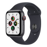 Apple Watch Se gps Cellular 44mm Caixa De Alumínio Cinza espacial Pulseira Esportiva Meia noite