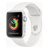 Apple Watch Series 3  gps    Caixa De Alumínio Prateado De 42 Mm   Pulseira Esportiva Branco