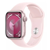 Apple Watch Series 9 Gps Caixa Rosa De Alumínio 41 Mm Pulseira Esportiva Rosa-clara P/m
