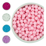 Apx 380 Pçs Miçanga Bola Leitosa 8mm 100g Pérola Artesanato