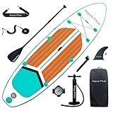 Aqua Plus SUP Inflável De 15 Cm De Espessura Para Todos Os Níveis De Habilidade Prancha De Stand Up Remo Bomba De Dupla Ação Mochila De Viagem ISUP Trela Alça De Ombro Jovem Prancha Inflável