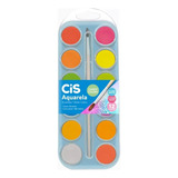 Aquarela Cis 12 Cores Candy Colors Neon Pastel C Pincel Cor Colorida