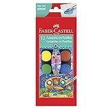 Aquarela Em Pastilha Com Pincel- Faber-Castell- 19-0012- 12 Cores
