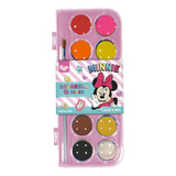 Aquarela Minnie Tinta Escolar Pastilhas 12 Cores Pincel