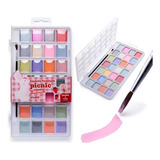 Aquarela Perolizada Picnic 28 Cores Estojo Pincel Leoarte Cor Colorido
