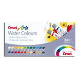 Aquarela Water Colours Pentel Arts Tinta Com 24 Cores