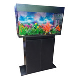 Aquário 96 Litros 80x30x40 C Móvel E Tampa Metálica H2box