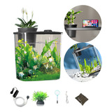 Aquário Betta 27x15x23cm 9l C Bomba De Ar Itens Led
