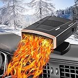 Aquecedor De Carro Aquecedor Portátil De Carro De 12 V 2 Em 1 Ventilador De Aquecimento Rápido E Resfriamento Desembaçador De Para Brisas Com Plugue De Isqueiro Base Giratória De 360 Graus Para