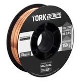 Arame Para Solda Mig Cobreado Bitola 0 9mm 15kg Er70s6 Tork Cor Cobre