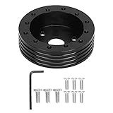 Aramox Adaptador De Volante Espaçador De Cubo De Volante De Alumínio De 2 5 Cm Para Adaptador De 5 Rodas De 6 Furos Para 3 Furos Preto