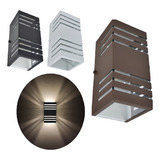Arandela 2 Focos 6 Frisos Efeito Externa 20cm Led Incluso Cor Preto Quente
