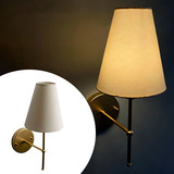 Arandela De Parede Dourado Classico Vintage Colonial Em Aluminio Com Cupula Bege Tecido Algodao Soquete E27 Tensao Bivolt