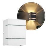 Arandela Eco 2 Frisos Focos Lâmpada Comum Parede Muro Mf131 Cor Branco 110v 220v