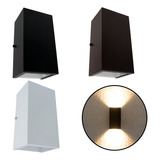 Arandela Externa Duplo Foco Longo 2 Led Dicroica Gu10 6 5w Cor Preto Led Frio