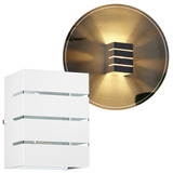 Arandela Externa Eco 3 Frisos E 2 Focos Alumínio Parede Muro Branco Para Lâmpada Comum Soquete E27 Mf130
