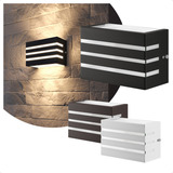 Arandela Externa Frisada 2 Fachos Interna Muro Parede Estrutura Preto 110v 220v