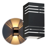 Arandela Externa Luminária Alumínio 2 Fachos E 6 Frisos Megaforte Iluminação Mf150 Preto