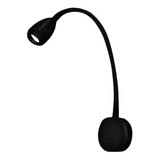 Arandela Flexível Led 3w Preta Cabeceira Cama Para Leitura Cor Preto 110v 220v
