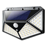 Arandela Luminária Led Energia Solar Fácil Instalação Automa Cor Preto 3 7v