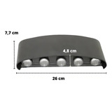 Arandela Meia Lua 10w Cor Preta Luz Branco Quente 10 Fachos