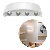 Arandela Meia Lua Branca 8w luz Branco Quente 8 Fachos Bivolt