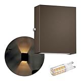 Arandela Mini Slim Moderna Efeito Interna Externa Led 5w G9 Bivolt MF143 Marrom Branco Quente 