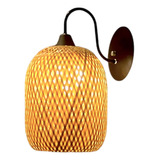 Arandela Parede Madeira Rustica Lustre Bambu Colonial