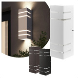 Arandela Retangular 4 Frisos Efeito Alumínio E Vidro Externa