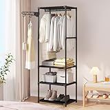 Arara Cabideiro Organizador 3 Prateleiras Estante Suporte Multiuso Organizaçao Casa Quarto Closet Loja Preto