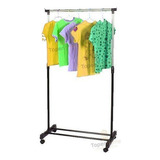 Arara De Roupa Inox Regulável Com Sapateira E Rodinhas