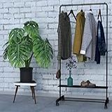 Arara De Roupas Cabideiro Organizador Multiuso Com Sapateira Rodinhas De Chão Organizador Roupas Feito Em Aço E Pintura Epóxi Cor Preto E Branco Preta 