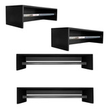 Arara De Roupas De Closet Cabideiro De Parede 4un Cor Preto
